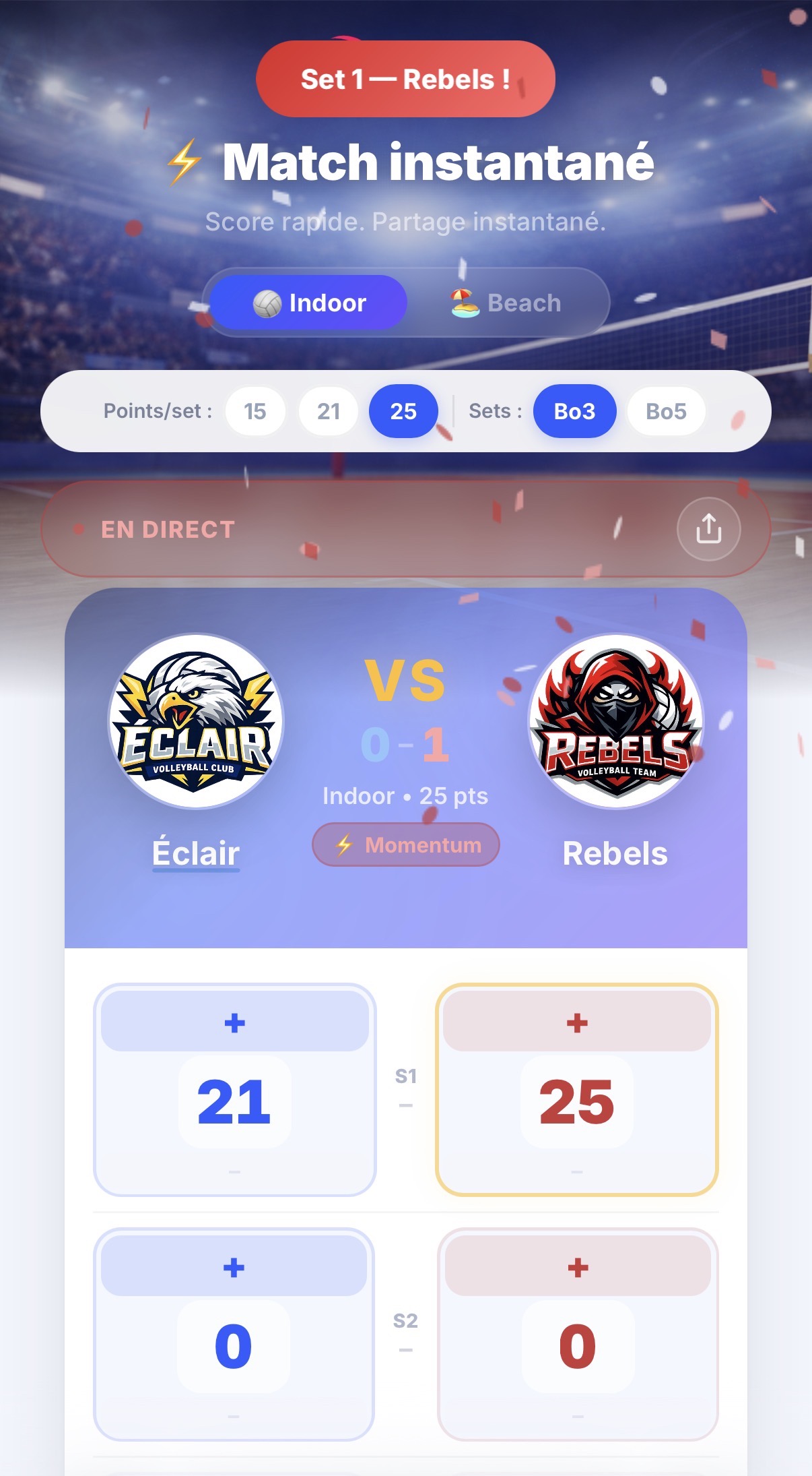 Match instantané
